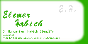 elemer habich business card